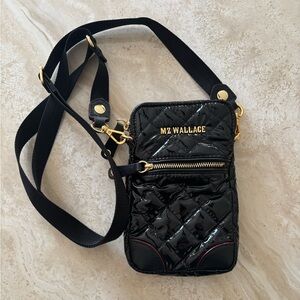 MZ Wallace Small Crossbody Bag-Black Patent Leather